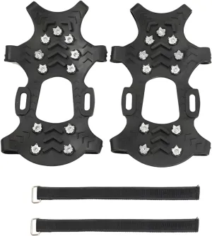 11 Teeth Ice Cleats Crampons, Anti-Slip Traction Grips for Winter Boots, Metal Spikes for Hiking and Outdoor Climbing