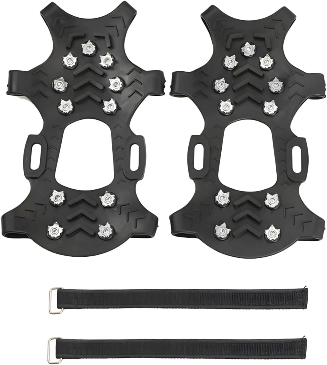 11 Teeth Ice Cleats Crampons, Anti-Slip Traction Grips for Winter Boots, Metal Spikes for Hiking and Outdoor Climbing