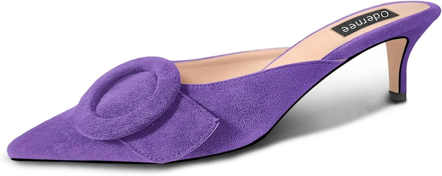 2 Inches Kitten Heel Mules Slippers for Women
