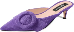 2 Inches Kitten Heel Mules Slippers for Women