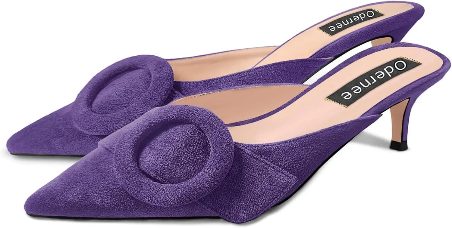 2 Inches Kitten Heel Mules Slippers for Women