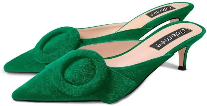 2 Inches Kitten Heel Mules Slippers for Women