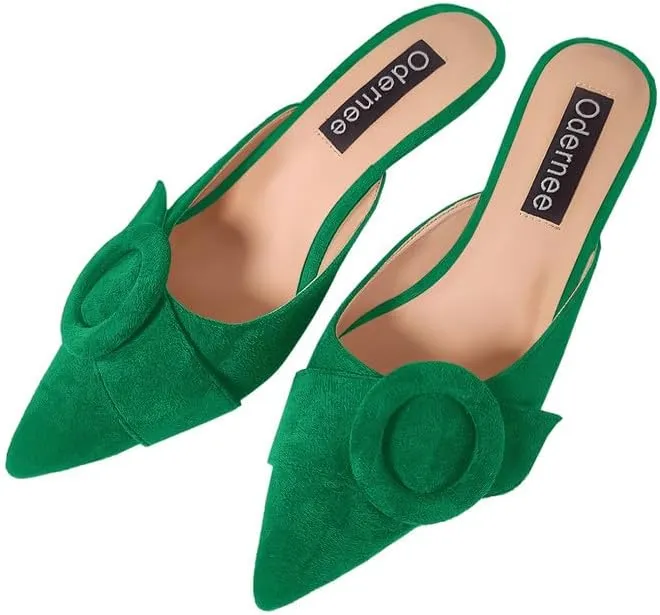 2 Inches Kitten Heel Mules Slippers for Women