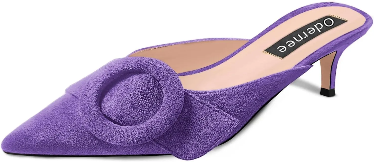 2 Inches Kitten Heel Mules Slippers for Women
