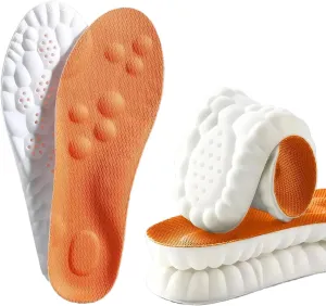 4D Cloud Soles Memory Foam Insoles for Men/Women - Arch Support Shoe Inserts with Acupressure Massage Foot Pain Relief & Fatigue Reduction for Sports/Running(US-Men-6.5-11)