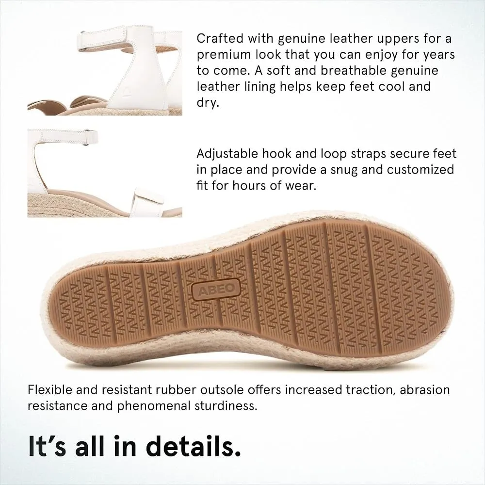 ABEO Riviera Ankle Sandals For Women | Arch Support Sandals Women's | Wedge Sandals For Women | Built-In Orthotic Insole