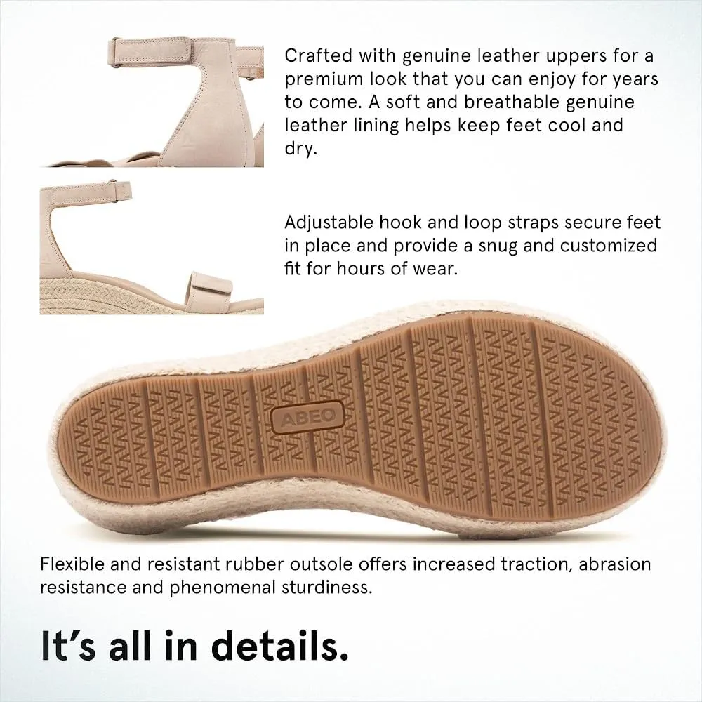 ABEO Riviera Ankle Sandals For Women | Arch Support Sandals Women's | Wedge Sandals For Women | Built-In Orthotic Insole