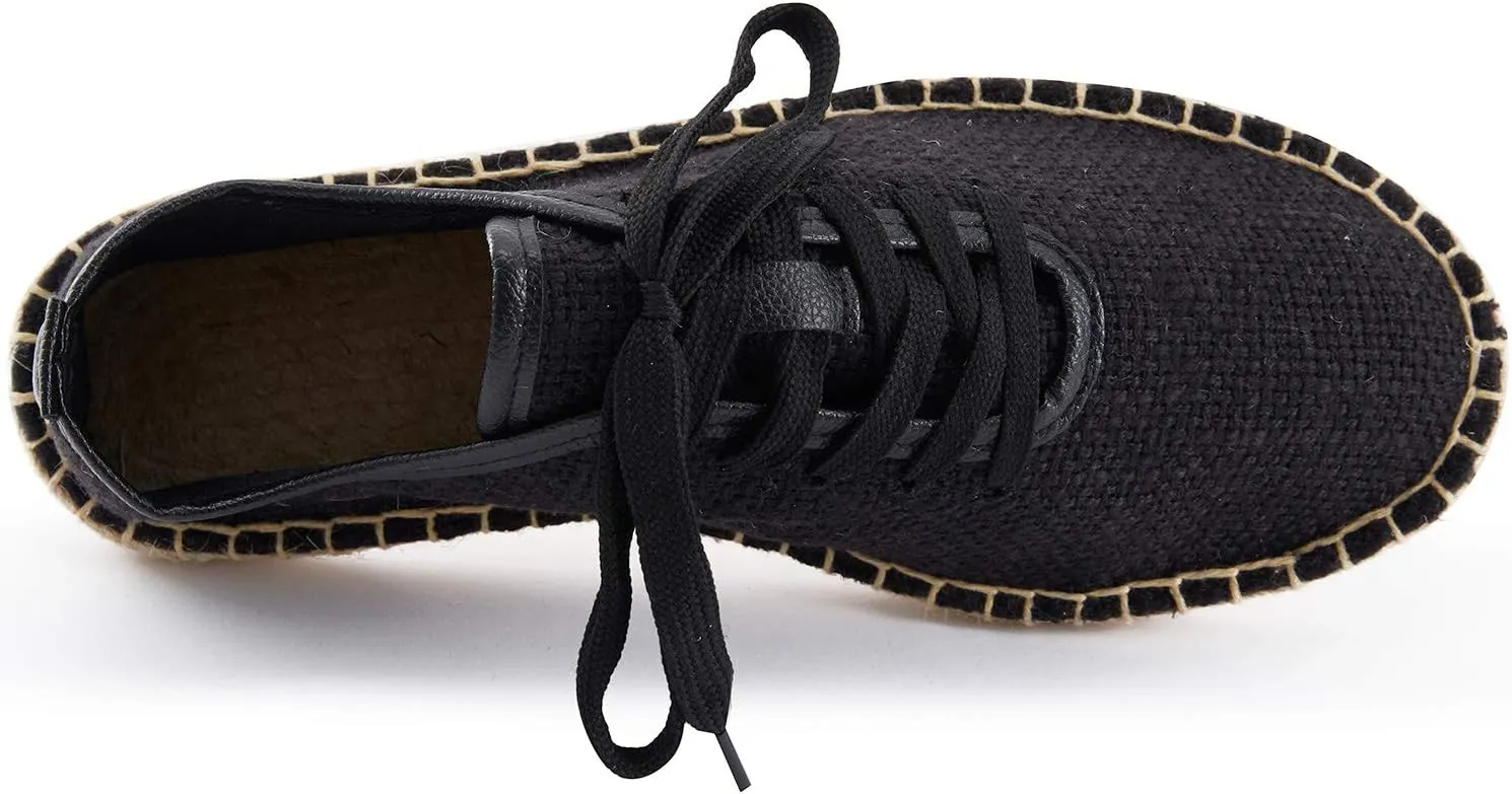 Alexis Leroy Men's Lace Up Canvas Flat Espadrilles