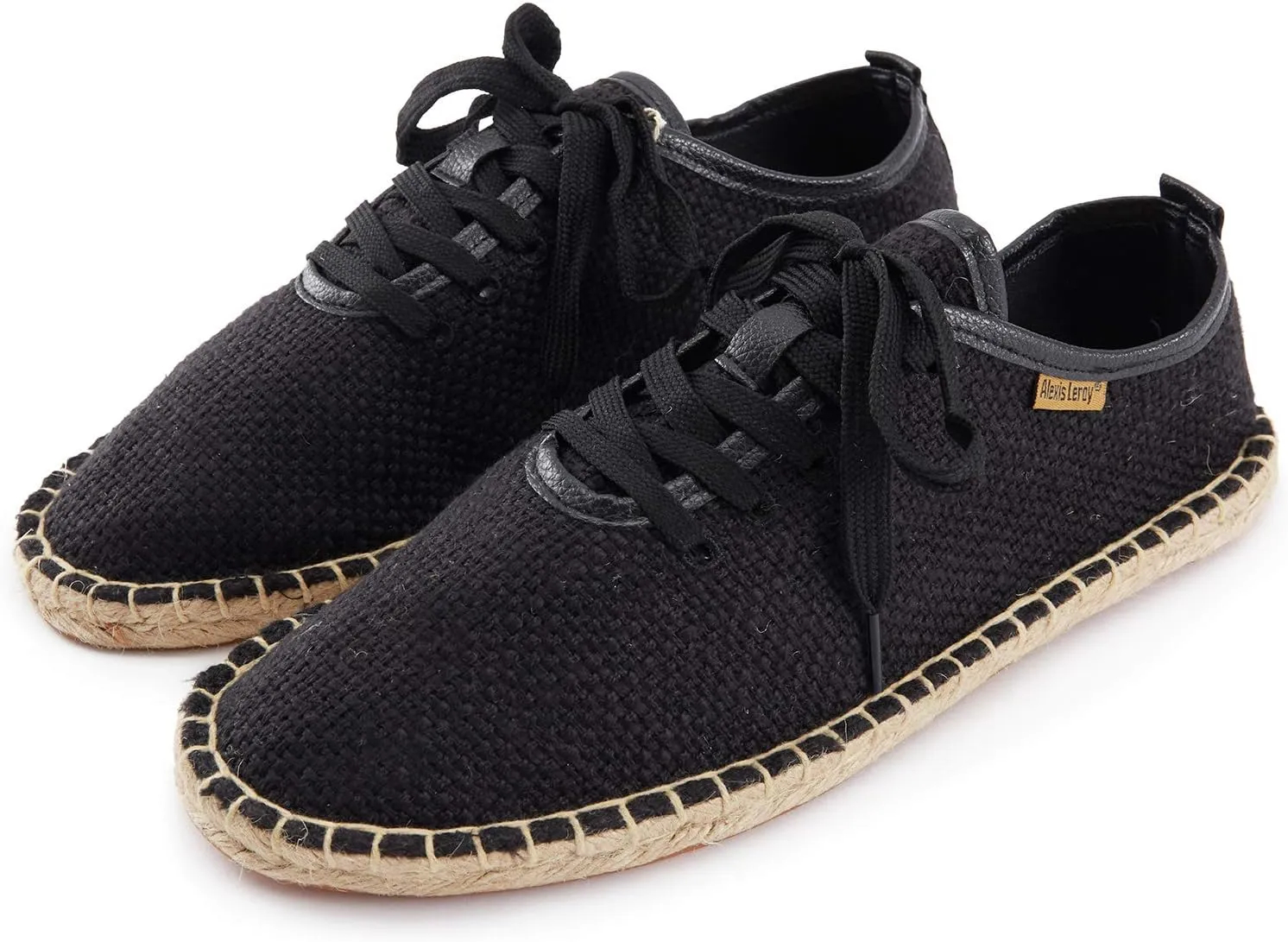 Alexis Leroy Men's Lace Up Canvas Flat Espadrilles