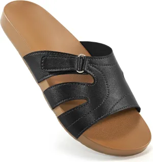 Alicegana Slides for Women orthopedic Sandals: Comfortable Summer Slip on Shoes Arch Support Walking Flat Slippers