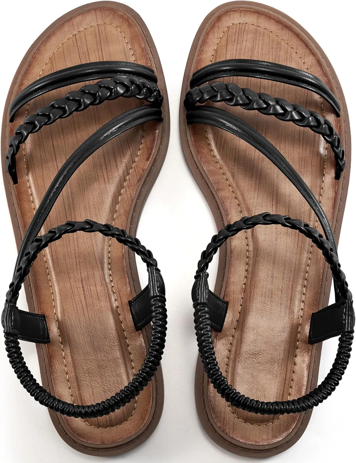 Alicegana Womens Sandals Dressy Summer - Comfortable Gladiator Sandals for Women 2025 Beach Walking Wedding Flat Shoes