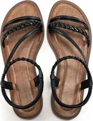 Alicegana Womens Sandals Dressy Summer - Comfortable Gladiator Sandals for Women 2025 Beach Walking Wedding Flat Shoes