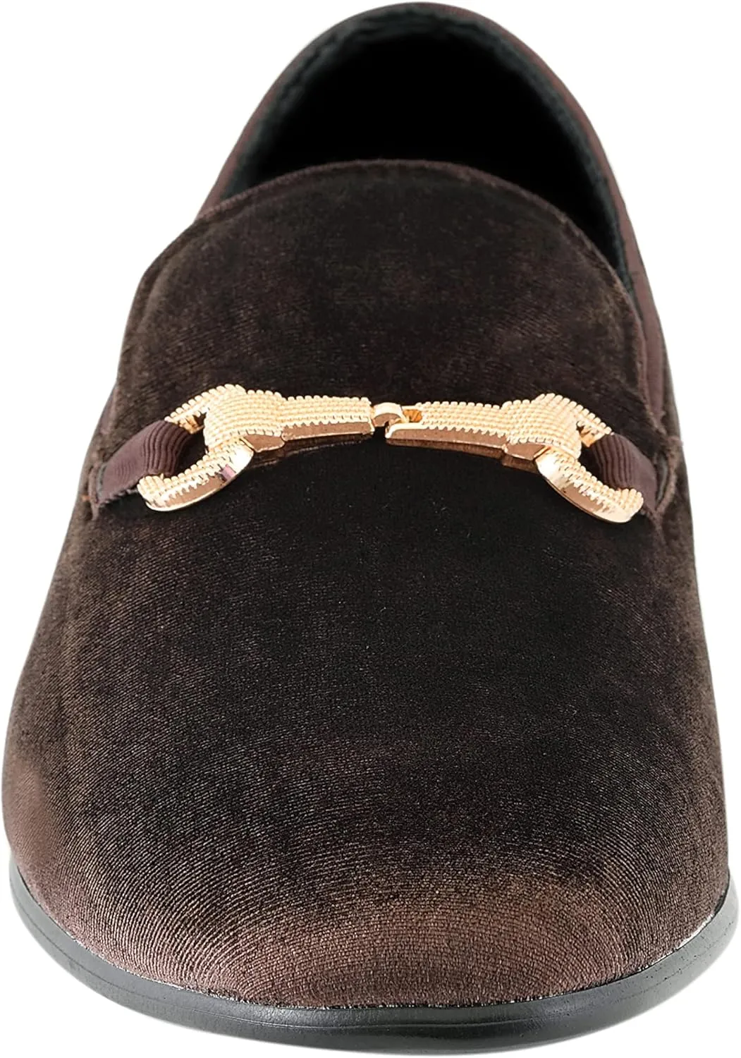 Amali Aller, Mens Casual Shoes - Loafers Men Slip on Shoes - Man Made Velvet Men's Slippers with Metal and Knitted Buckle - Mens Tuxedo Shoes