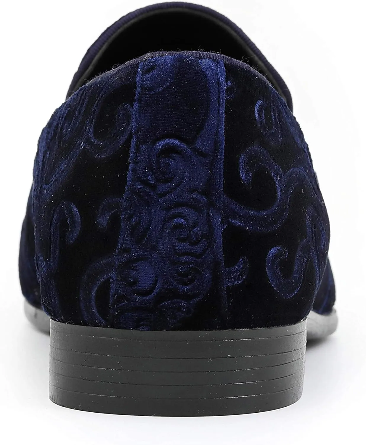 Amali King - Men's Slippers - Mens Loafers - Designer Shoes for Men - Tuxedo Shoes - Velvet Loafers Men - Embossed Paisley Pattern, Satin Band and Trim
