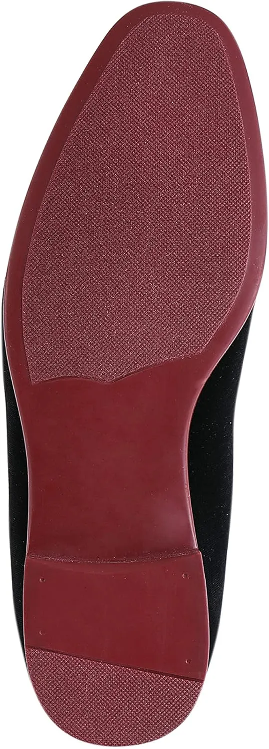 Amali King - Men's Slippers - Mens Loafers - Designer Shoes for Men - Tuxedo Shoes - Velvet Loafers Men - Embossed Paisley Pattern, Satin Band and Trim