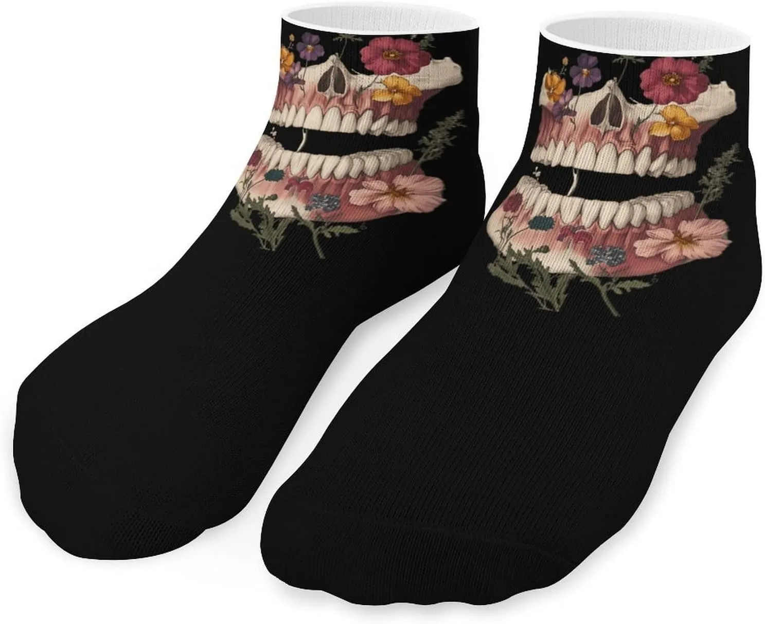 Anatomical Tooth Flower Low Cut Ankle Socks Casual Liner Sock Pack Non Slip Invisible For Men Women