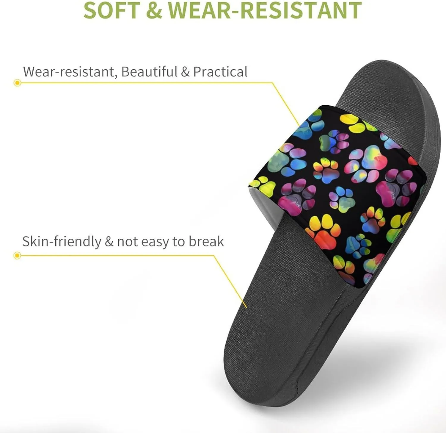 Animal Paws Dog Cat Slides Men Home Sandal Women Non Slip Bathroom Open Toe Shoe Casual Footwear Flat Slide Sandals