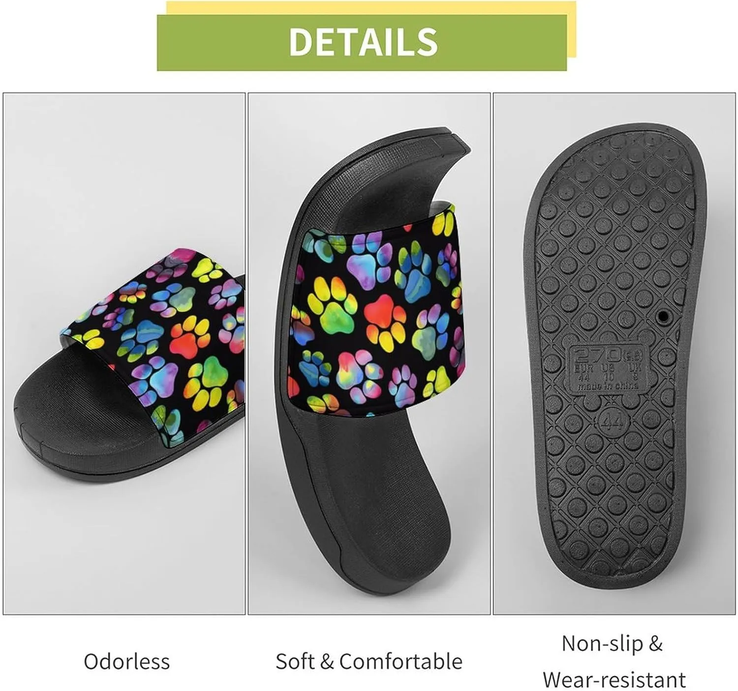 Animal Paws Dog Cat Slides Men Home Sandal Women Non Slip Bathroom Open Toe Shoe Casual Footwear Flat Slide Sandals
