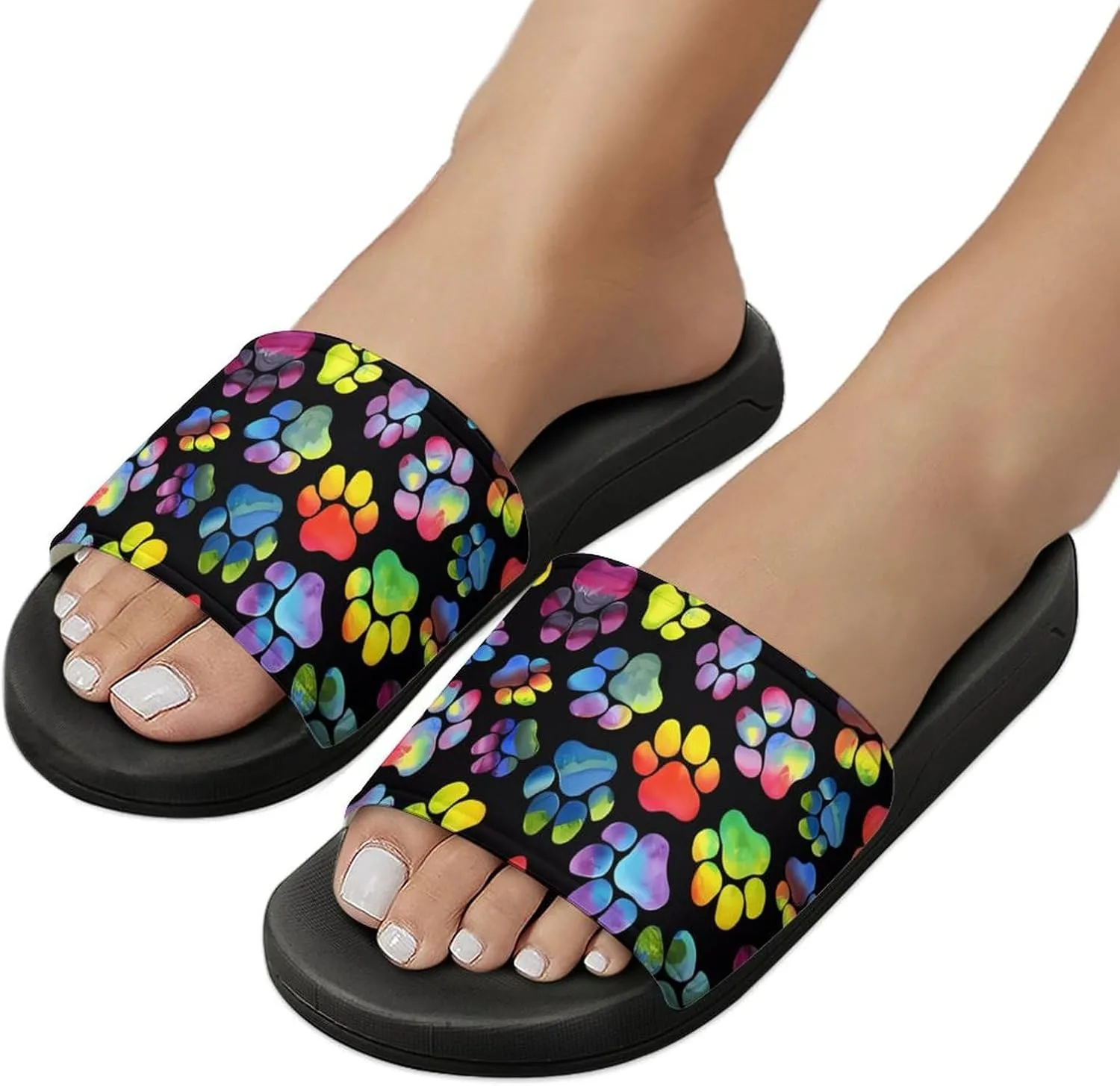 Animal Paws Dog Cat Slides Men Home Sandal Women Non Slip Bathroom Open Toe Shoe Casual Footwear Flat Slide Sandals