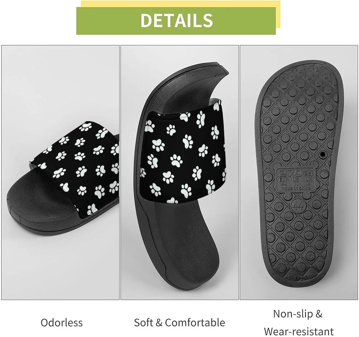 Animal Paws Dog Cat Slides Men Home Sandal Women Non Slip Bathroom Open Toe Shoe Casual Footwear Flat Slide Sandals