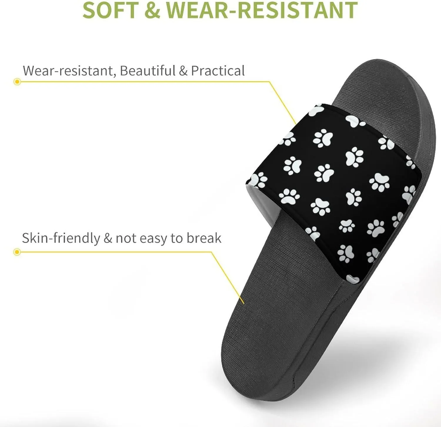 Animal Paws Dog Cat Slides Men Home Sandal Women Non Slip Bathroom Open Toe Shoe Casual Footwear Flat Slide Sandals