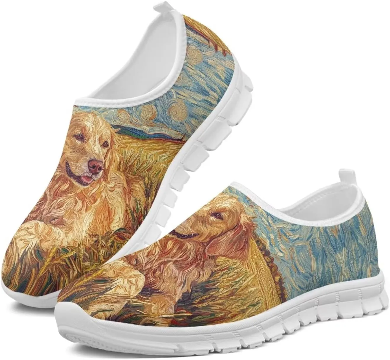 Animals Sneakers for Women Slip On Casual Breathable Lightweight Low Top Running Sneakers for Womens US 5.5-11.5