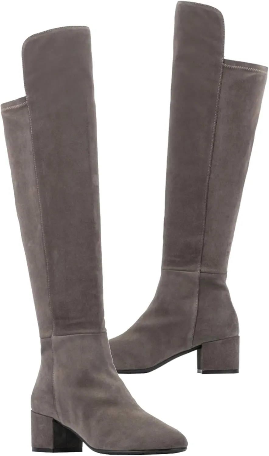Aquatalia Women's Jasmina Boots, suede upper, fabric lining, round toe, rubber outsole.