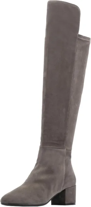 Aquatalia Women's Jasmina Boots, suede upper, fabric lining, round toe, rubber outsole.