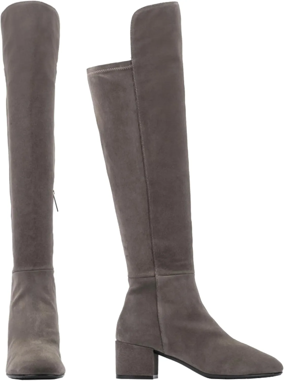 Aquatalia Women's Jasmina Boots, suede upper, fabric lining, round toe, rubber outsole.