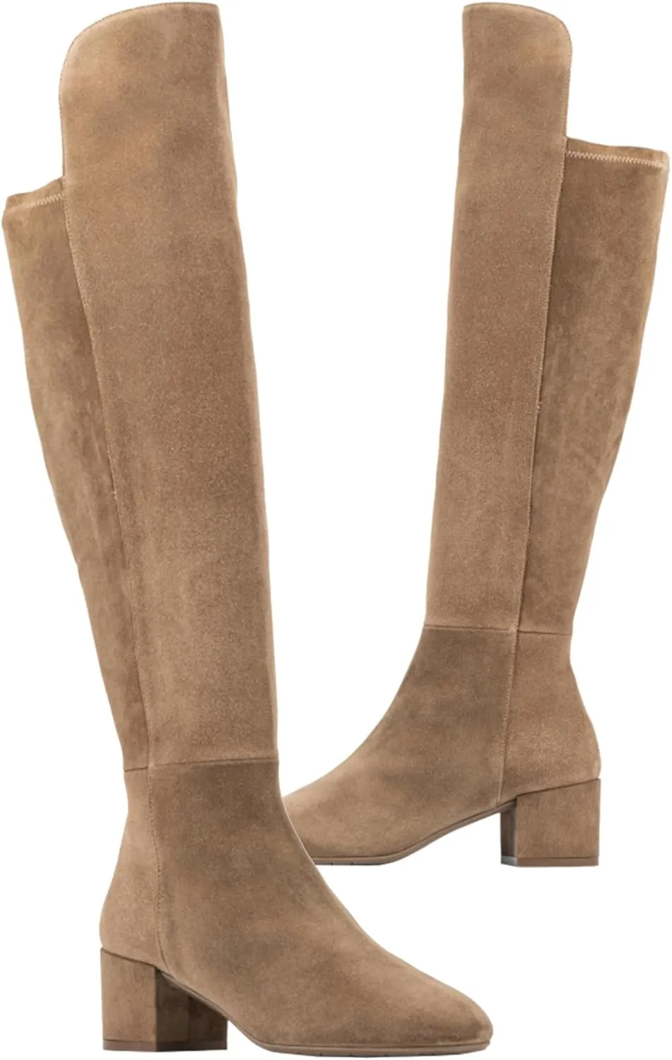 Aquatalia Women's Jasmina Boots, suede upper, fabric lining, round toe, rubber outsole.