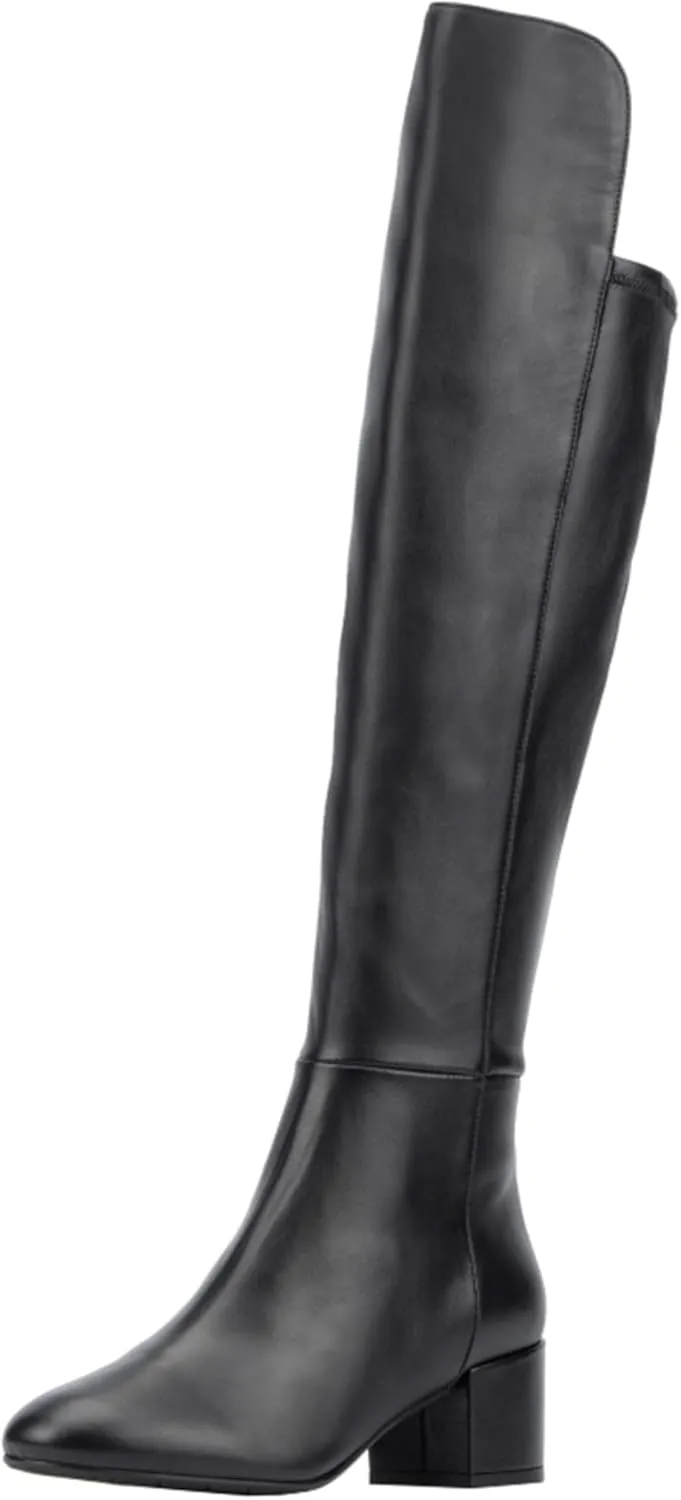 Aquatalia Women's Lizetta Boots, leather upper, fabric lining, round toe, rubber outsole.