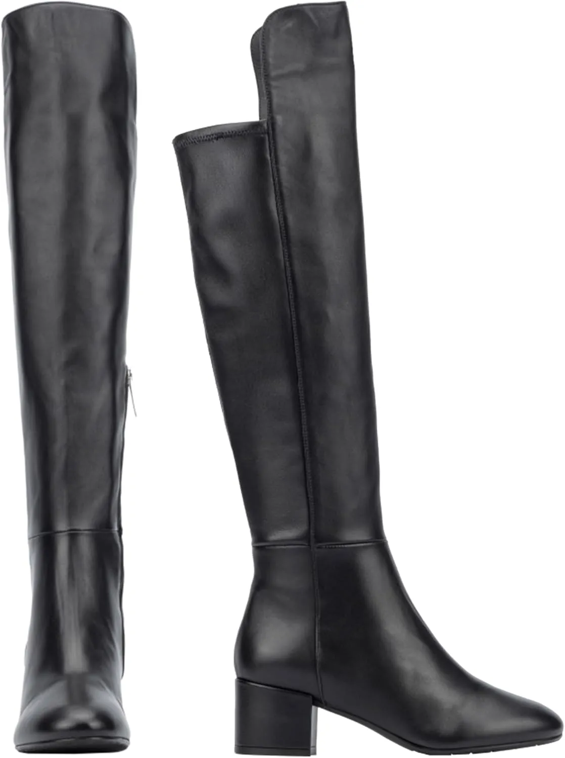 Aquatalia Women's Lizetta Boots, leather upper, fabric lining, round toe, rubber outsole.