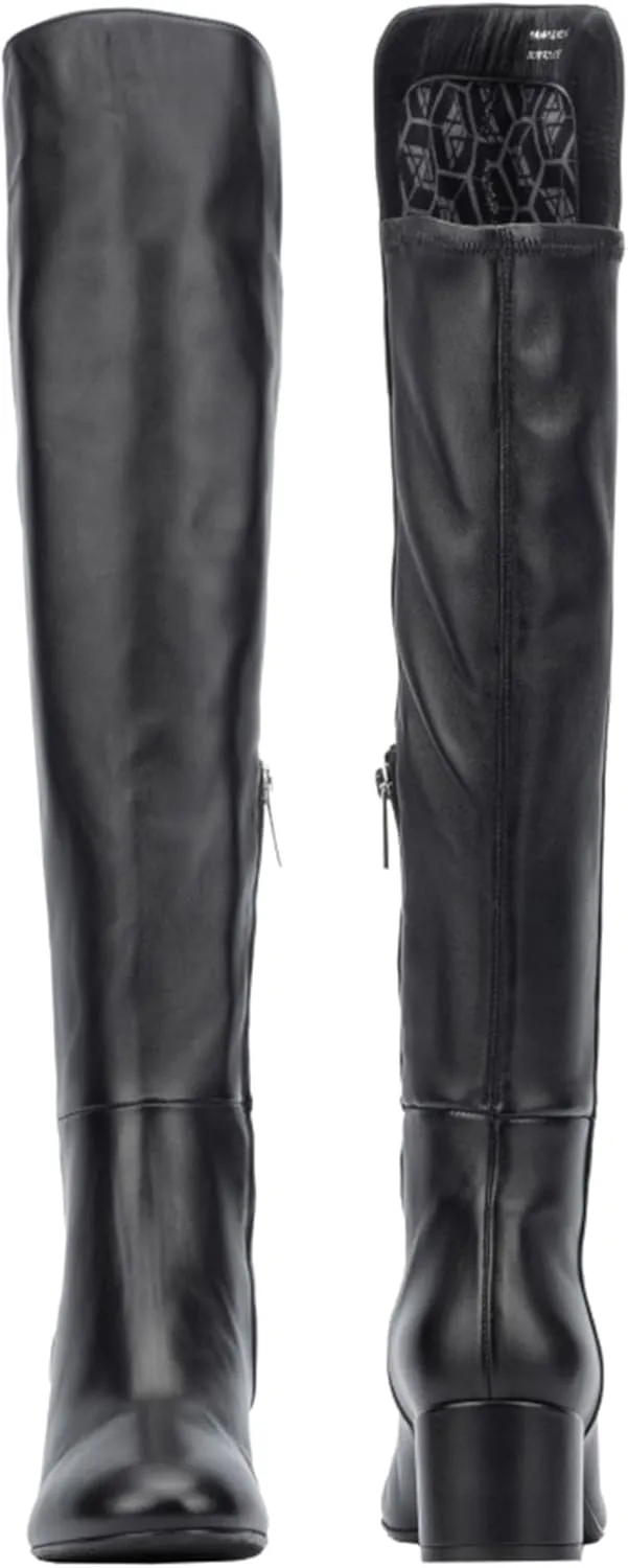 Aquatalia Women's Lizetta Boots, leather upper, fabric lining, round toe, rubber outsole.