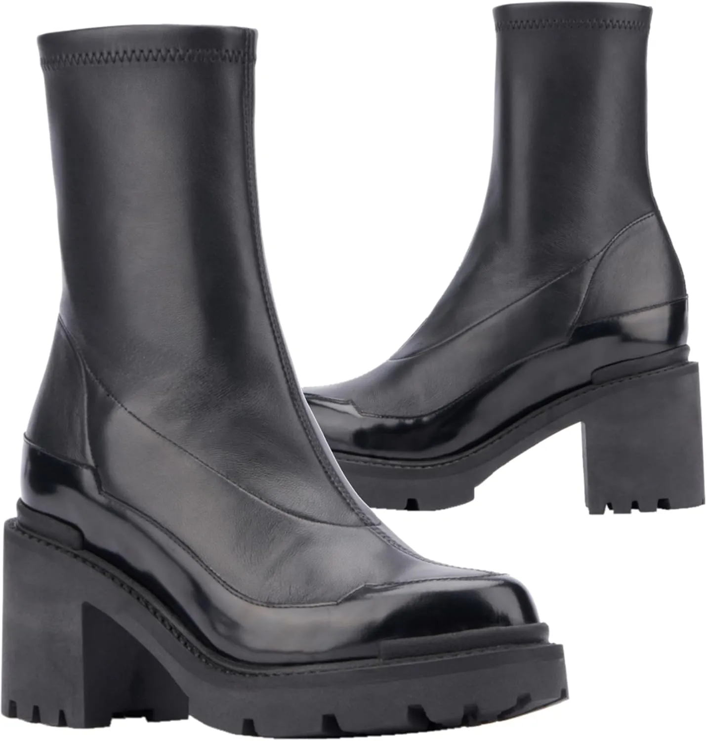 Aquatalia Women's Vanna Booties, leather upper, unlined lining, round toe, rubber outsole.