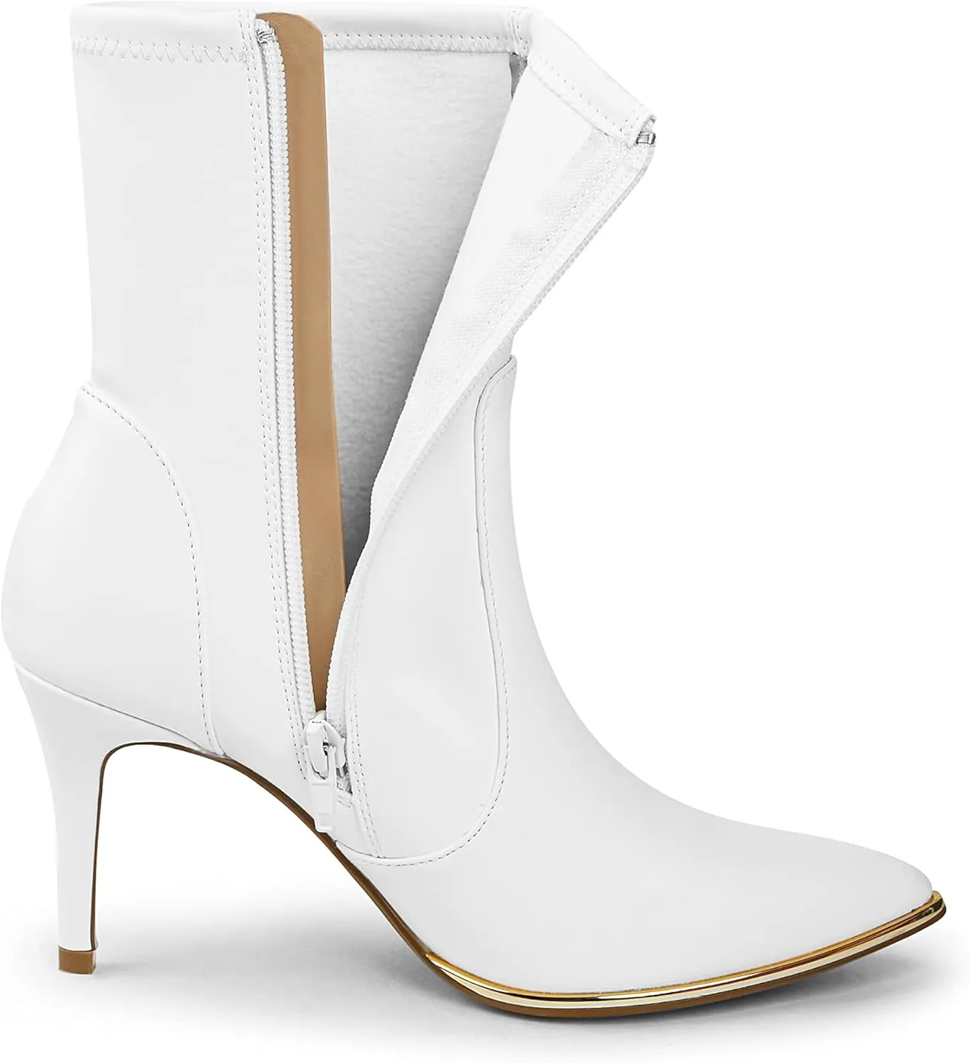 Arromic Women's Ankle Boots Pointed Toe Sexy Stiletto High Heels Ankle Booties Lightweight Comfortable Slip on Zipper Boots Booties for Women Dress