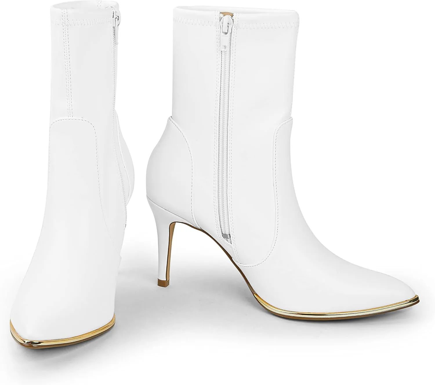 Arromic Women's Ankle Boots Pointed Toe Sexy Stiletto High Heels Ankle Booties Lightweight Comfortable Slip on Zipper Boots Booties for Women Dress