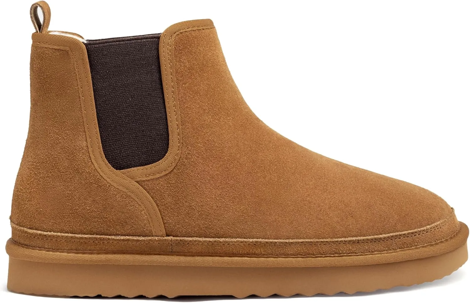 Athlefit Men's Winter Snow Boots for Men Suede Chelsea Boots Casual Warm Anti-Slip Chelsea Boots