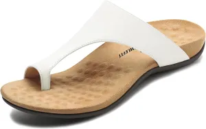 Athlefit Orthopedic Sandals for Women Arch Support Flip Flops Comfortable Walking Orthotic Thong Sandals