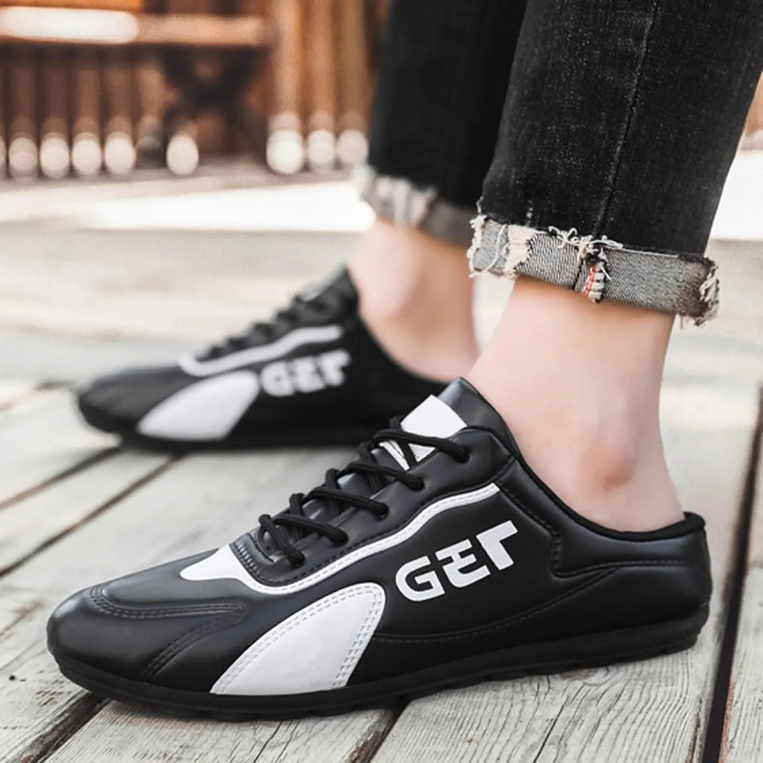 Athletic Fashion Sneakers for Men Lightweight Breathable Slip On Running Shoe Outdoor Non Slip Jogging Sneakers