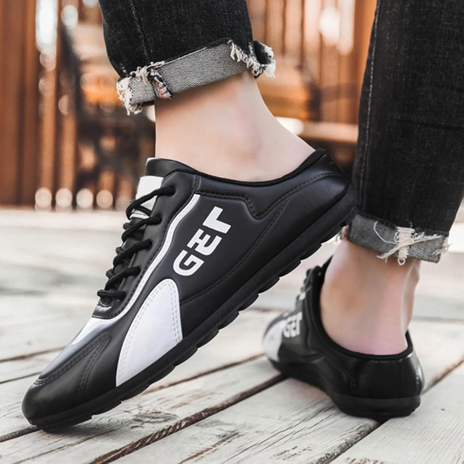 Athletic Fashion Sneakers for Men Lightweight Breathable Slip On Running Shoe Outdoor Non Slip Jogging Sneakers