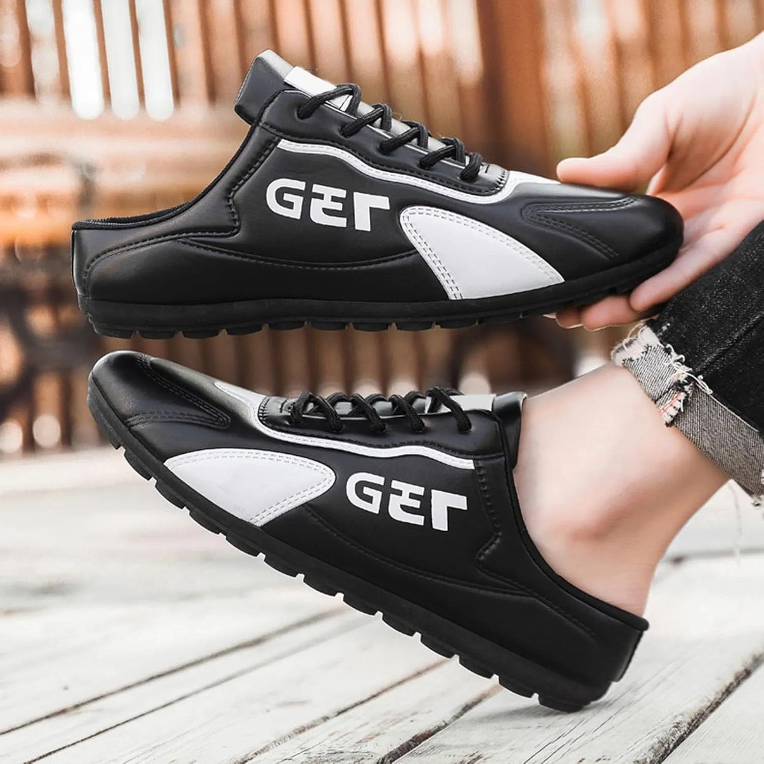 Athletic Fashion Sneakers for Men Lightweight Breathable Slip On Running Shoe Outdoor Non Slip Jogging Sneakers