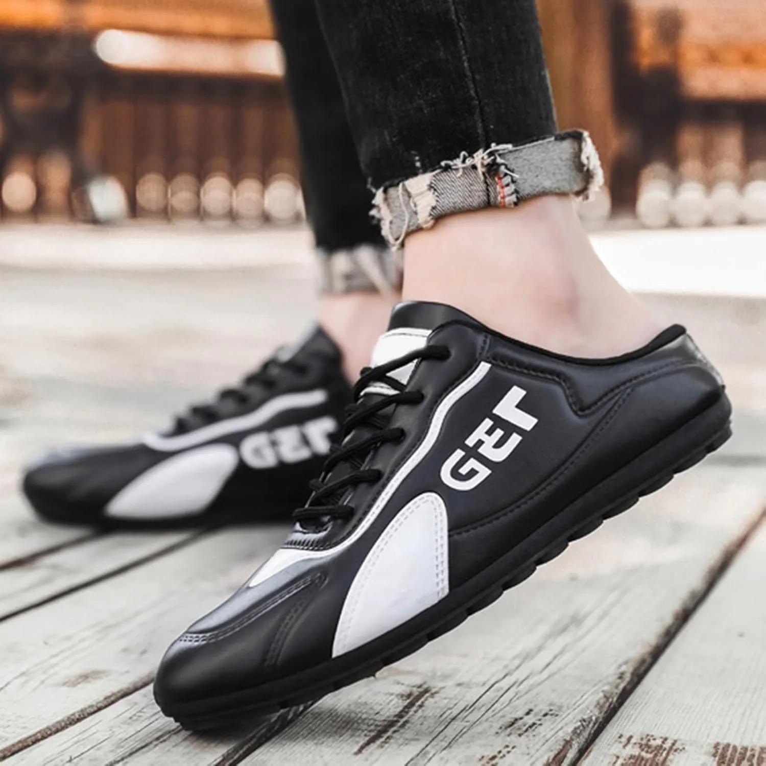 Athletic Fashion Sneakers for Men Lightweight Breathable Slip On Running Shoe Outdoor Non Slip Jogging Sneakers