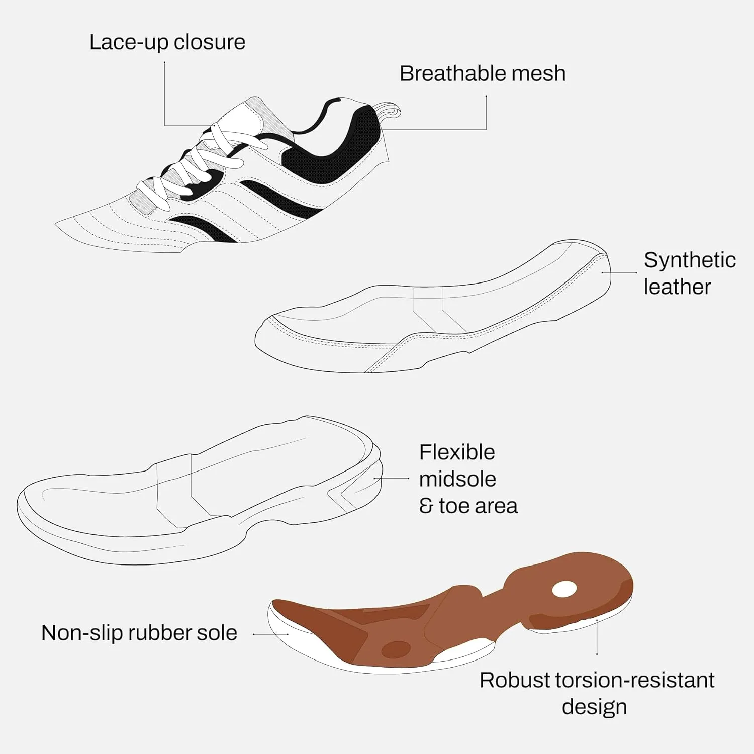 Avantic Men’s Padel Shoes, Exceptional Grip & Stability, Secure Movement, Optimal Court Performance, Lightweight Sneakers