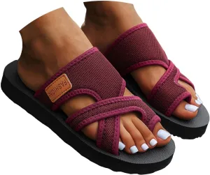Avylays Orthopedic Sandals for Women, Women's Hollow Mesh Slide Sandals with Arch Support Comfortable Beach Sandals