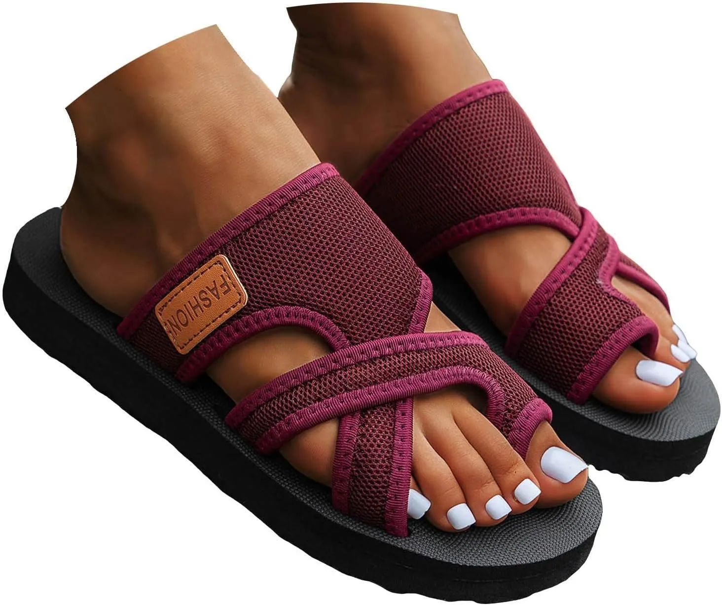 Avylays Orthopedic Sandals for Women, Women's Hollow Mesh Slide Sandals with Arch Support Comfortable Beach Sandals