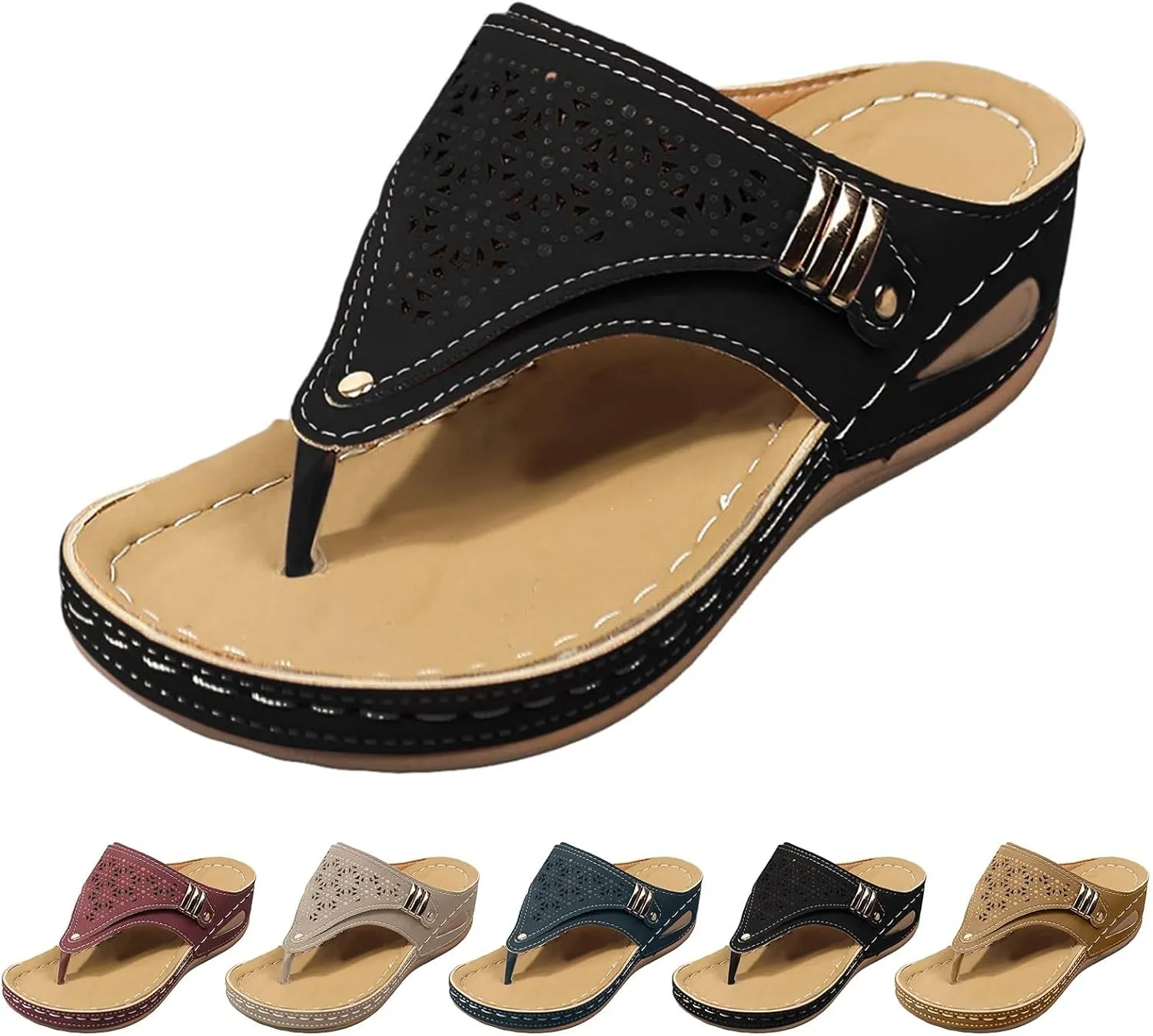 Avylays Orthopedic Sandals for Women,Breathable Mesh Sports Sandals With Non-Slip Sole,Wedge Heel Thick-Soled Sandals