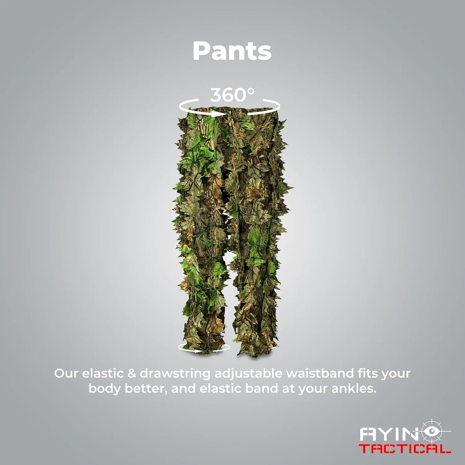 AYIN Ghillie Suit For Men, Hunting Suits 3D Leaf Bush Gillie Suit Camo Turkey Hunting, Hooded Gillies Camo Hunting Suits