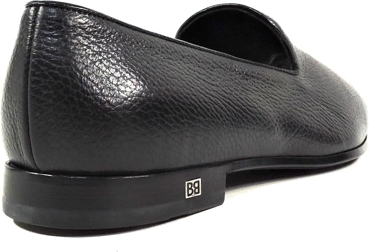 Baldinini Men's Black Deer Leather Loafers, Comfort Slip-On Dress Shoes, Italian Made