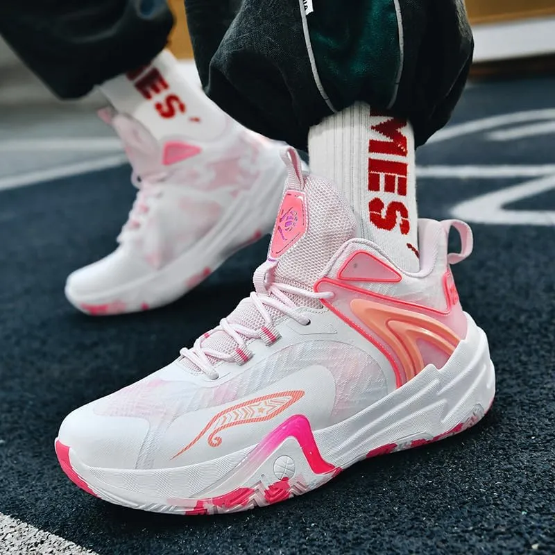Basketball Shoes for Women and Men, Comfortable Non Slip Sports Outdoor Casual High Top Fashion Sneakers