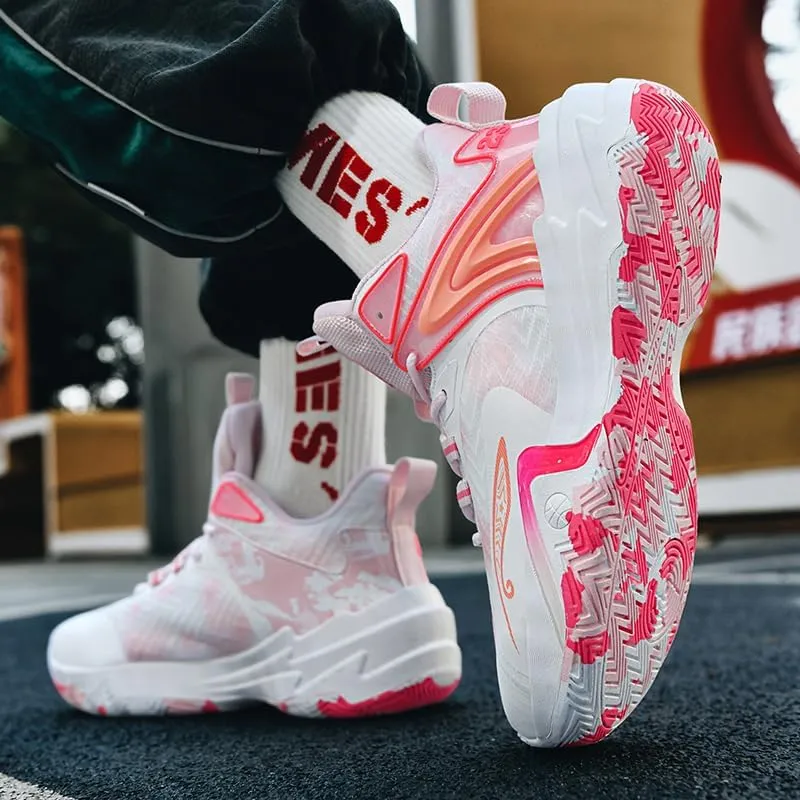 Basketball Shoes for Women and Men, Comfortable Non Slip Sports Outdoor Casual High Top Fashion Sneakers